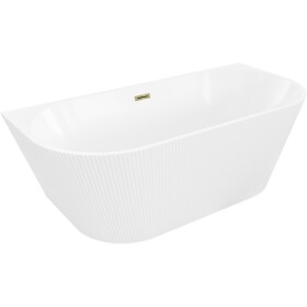 MEXEN/S - Oris voľne stojaca vaňa nástenná reliéf 150 x 75, biela, sifón a prepad złot 52871507500-50