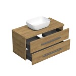 Kúpeľňová skrinka s krycou doskou SAT Cube Way 100x46,5x46 cm dub Hickory CUBE461003DHSAT45 CUBE461003DHSAT45