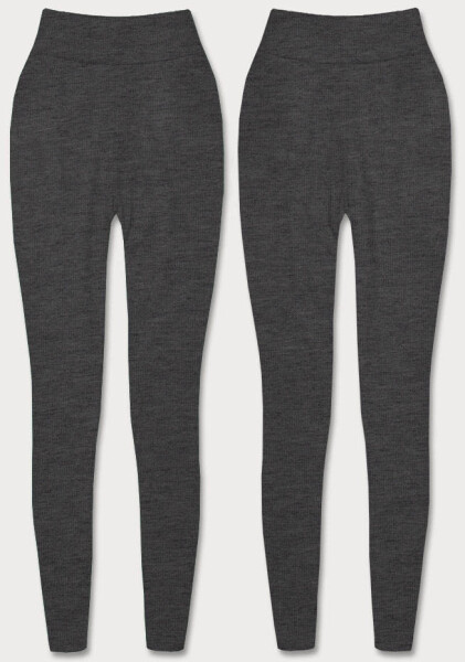 Tmavě šedé hrubší bavlněné legíny model 18406777 šedá M (38) - J.STYLE