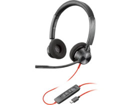 Poly Blackwire 3320-M čierna / Náhlavná súprava / mikrofón / dve slúchadlá / USB-C (76J19AA)