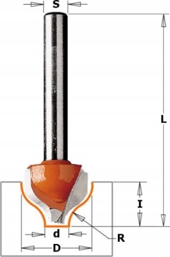 CMT CMT HM CUTTER D=19 d=6.35 R=3.2 I=13S=12.. DECORATIVE.