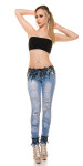 Sexy KouCla Skinny Jeans destroyed look lace