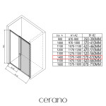 CERANO - Sprchové posuvné dvere Varone POINT Ľ/P - 6 mm - čierna matná, transparentné sklo - 140x195 CER-DY505B-140-195