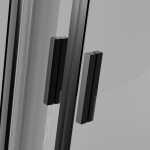 BESCO - Set kút ZARYA BLACK + vanička ALEX STONE EFFECT - FARBA rámu - Čierna, Rozmer A - 80 cm, Rozmer B - 80 cm, Výplň - Číre bezpečnostné sklo - 5 mm OLBZAAL80B