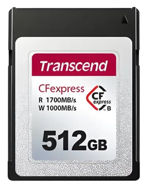 Transcend 512GB CFexpress 820 / Pamäťová karta / Type B / NVMe PCIe Gen3 x2 / 1700 MB/s R / 1000 MB/s W (TS512GCFE820)
