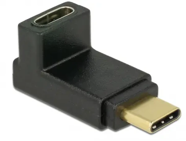 DeLock Adaptér SuperSpeed USB 10 Gbps (USB 3.1 Gen 2) USB Type-C™ samec Port samica čierna / pravouhlý hore dole (65914-D)