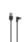2GO USB-A - Micro-USB 1 m čierna / Dátový kábel / Nylon / Uhlový konektor (797005)