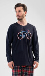 Pánske dlhé pyžamo Old bike tmavě modrá XL