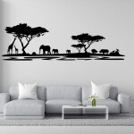Veselá Stena Samolepka Africké safari Farba: modrá, Veľkosť: 100 x 32 cm