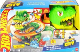 Mattel Autodráha Hot Wheels City Remíza T-Rexa