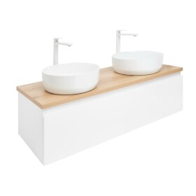 Kúpeľňová skrinka s krycou doskou SAT B-WAY 119x30x45 cm biela lesk BWAY120WDOAKU2B BWAY120WDOAKU2B