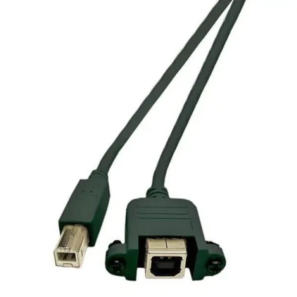 MicroConnect kábel s montážnymi konektormi USB2.0 B (M) - USB2.0 B (F) 1.8m čierna / 480Mbit/s (USBABF1PANEL2)