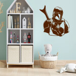 Veselá Stena Samolepka Mandalorian Star Wars Farba: oranžová, Veľkosť: 60 x 58 cm