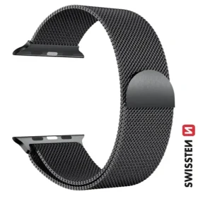 Swissten Milánsky ťah remienok pre Apple Watch 38/40/41mm čierna (46000201)