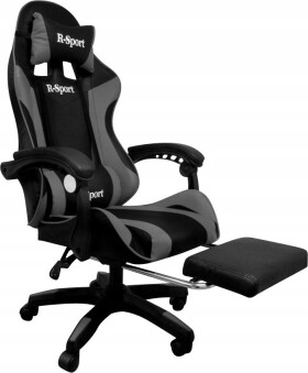 R-Sport Fotel Gamingowy K4 R-Sport SZARO-Čierny z podNôžkiem+masażer