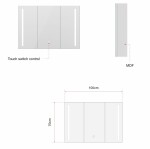 Erga Hana, zrkadlová galérka s LED osvetlením 100x70cm s integrovanou zásuvkou, biela, ERG-V05-HANA-1070-WH