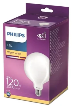 Philips Classic G120 E27 / LED žiarovka / 13W / 2000 lm / teplá biela / matná / nestmievateľná (SKL000353009)