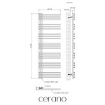 CERANO - Kúpeľňový radiátor Burke - L/P - asymetrické pripojenie 50mm - 513 W - čierna matná - 1500x500 mm CER-109129