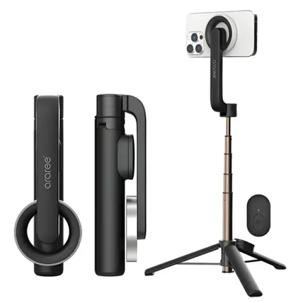 Araree Magfie Pod čierna / Selfie tyč / MagSafe Tripod / Bluetooth spúšť / Rozteč 28-69 cm (AR60-01727A)