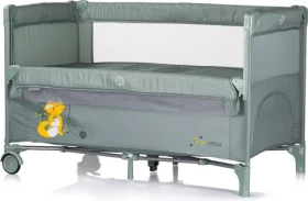 CHIPOLINO Postieľka cestovná so sklopnou bočnicou Relax Basil (KOSIRE259BA)