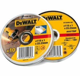 DeWalt DT3506 (10 ks) / Rezný kotúč na nerezovú oceľ / 115 x 22.2 x 1.0mm / Šírka rezu 1.0 mm / 10 ks (DT3506)