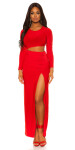 Sexy Koucla Party Dress with XXL Leg Slit red L