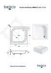BESCO - Štvorcová sprchová vanička ARES - Nožičky k vani - Bez nožičiek, Rozmer A - 90, Rozmer B - 90 VANKARES90