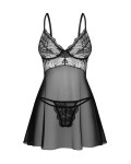 Dámska zvodná košieľka Perisia Babydoll black - Obsessive XS/S