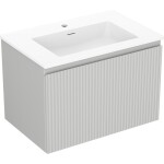 MEXEN/S - Rivel kúpeľňová skrinka 70 cm s umývadlom Otis, 1 šuplík, reliéf, šedá mat/biela mat 91A20-07047-1-BF62-W18M01