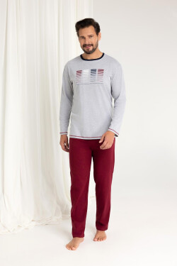 Regina 487 dĺžka/r M-XL Z25/26 pánske pyžamo lehká melanž XL