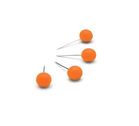 NOBO Pripináčiky oranžové / 6x13 mm / 100 ks / kov, plast (1905329)