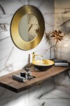 SAPHO - MURANO BLACK-GOLD sklenené umývadlo na dosku, priemer 40cm, čierna/zlata AL5318-77