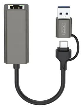 Ugreen HUB018 húb USB-C 2v1 šedá / USB hub / USB-C / RJ45 Ethernet (HUB018)