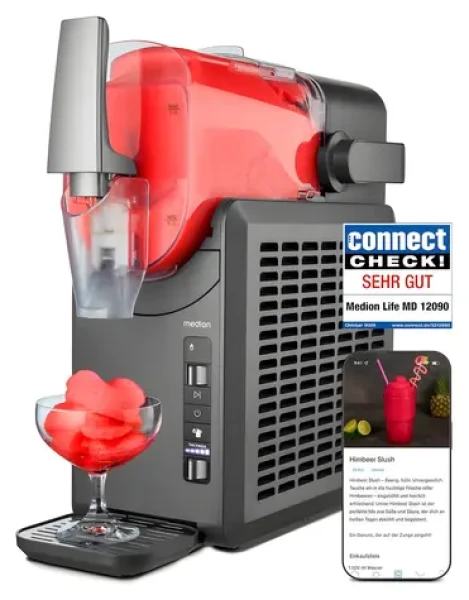 Medion MD12090 sivá / Výrobník ľadovej triešte / 2,6 l / kompresorové chladenie / 5 programov / samočistiace funkcie (50078780)