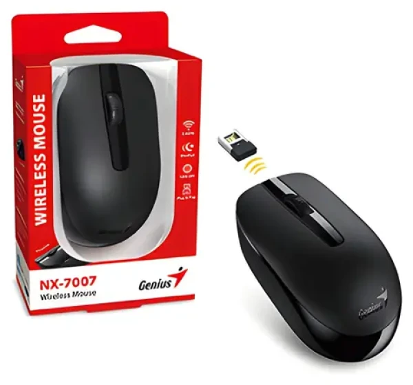 Genius NX-7007 čierna / Bezdrôtová myš / 1200 dpi / Blue-Eye senzor / 2,4 GHz (31030026403)