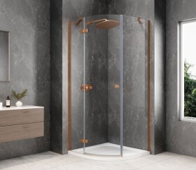 POLYSAN - GLOBE COPPER MATT štvrťkruhová sprchová zástena 900x900, číre sklo, ľavá GB2690LPG