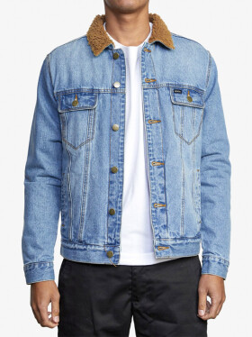 RVCA DAGGERS DENIM SHERPA vintage indigo jarná bunda pánska - M