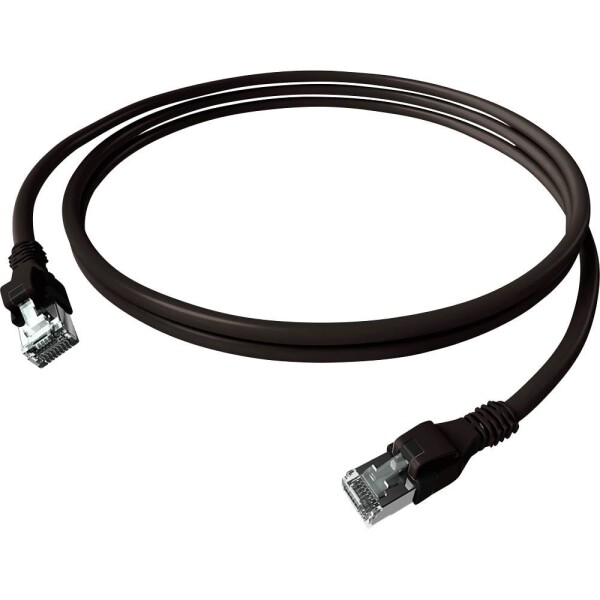 Easylan CPP1OSASAS0015 RJ45 sieťové káble, prepojovacie káble CAT 6A S/FTP 1.50 m čierna dvojžilový tienený, bez halogénov, samozhášavý 1 ks; CPP1OSASAS0015