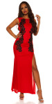 Sexy KouCla evening dress with lace & Sexy back red M