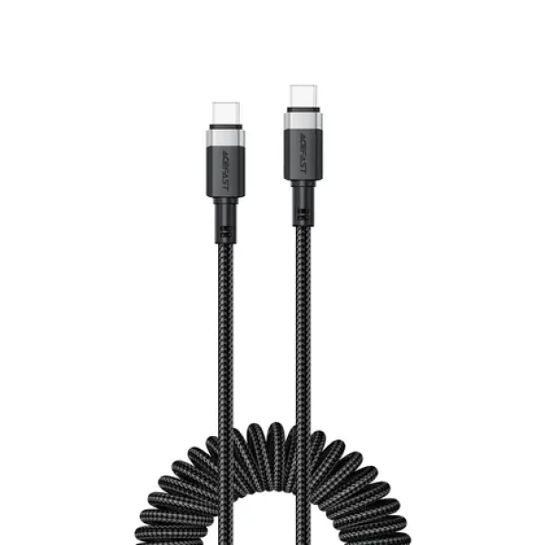 Acefast C14-03 čierna / Kábel / USB-C - USB-C / pružinový / 480 Mbit/s / 1,2 m / 3 A
