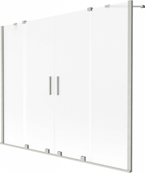 MEXEN/S - Velar Duo dvojkrídlová posuvná vaňová zástena 180 x 150, dekor, nikel kartáčovaný 896-180-000-32-97