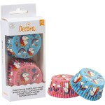 Košíčky na muffiny 36 ks, jednorožec modro-ružový - Decora - Decora