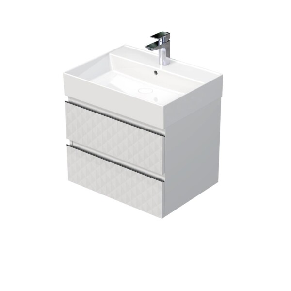 Kúpeľňová skrinka s umývadlom SAT Cube Way 60x47,5x46 cm biela mat CUBE3D46602ZBSAT CUBE3D46602ZBSAT