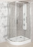 Sprchovací kút 80 x 100 cm Kerra Solid RA 80x100 CHR, chróm, pravostranný, s vaničkou 5907548124555