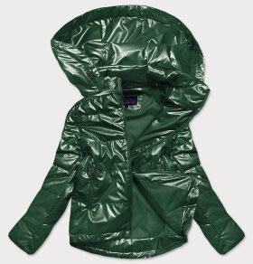 Zelená dámská lesklá bunda oversize model 16149496 6&8 Fashion Barva: odcienie zieleni, Velikost: