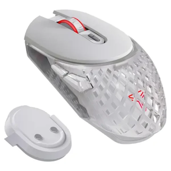 YENKEE YMS 3002WE AURA WL biela / bezdrôtová herná optická myš / 15000 DPI / 6 tlačidiel / 2.4 GHz / BT / USB-C (8590669344321)