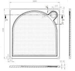 GELCO - LARCA sprchová vanička z liateho mramoru, štvorec 100x100x3cm PL001
