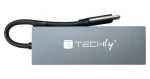 Techly IUSB32C-HUB4HPD sivá / USB-C hub / USB 3.2 Gen 2 / HDMI / 2x USB-A / kovové telo (IUSB32C-HUB4HPD)