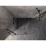 MEXEN/S - Lunar sprchovací kút štvrťkruh krídlový ľavá 100 x 70, transparent, čierna 833-100L-070P-70-00