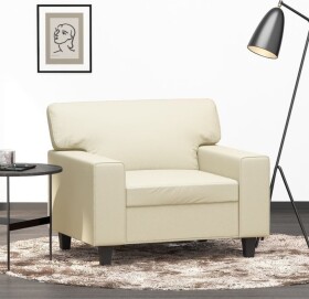 VidaXL vidaXL Fotel, krémový, 60 cm, obity sztuczną skórą